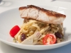 Crispy Skinned Barramundi with Linguini, Olives, Artichoke and Fresh Tomatoes