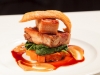 Pressed Pork with Pear Puree, Sweet Potato and Coconut Spinach, Jus