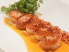 Seared Scallops with Pumpkin Puree, Pancetta and Watercress