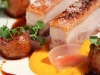 Pork Belly with Carrot Puree, Garlic Potatoes, pickled Eschalot & Water Cress