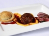 Trio of Lamb, Pithivier, Braised Shoulder & Back Strap. With Carrot Puree & Spinach